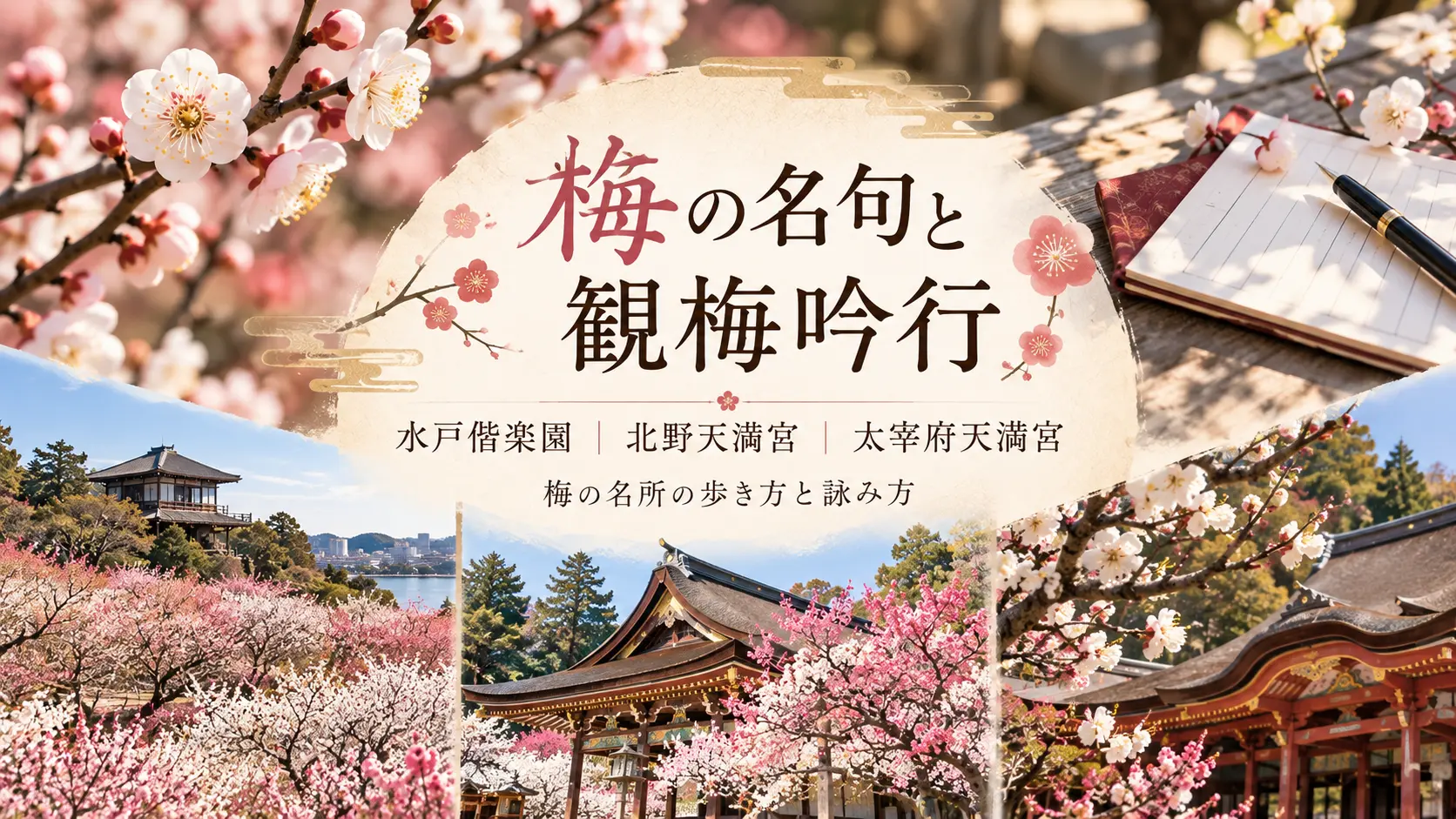 春を告げる観梅吟行おすすめスポット全国版|水戸偕楽園・北野天満宮・太宰府天満宮