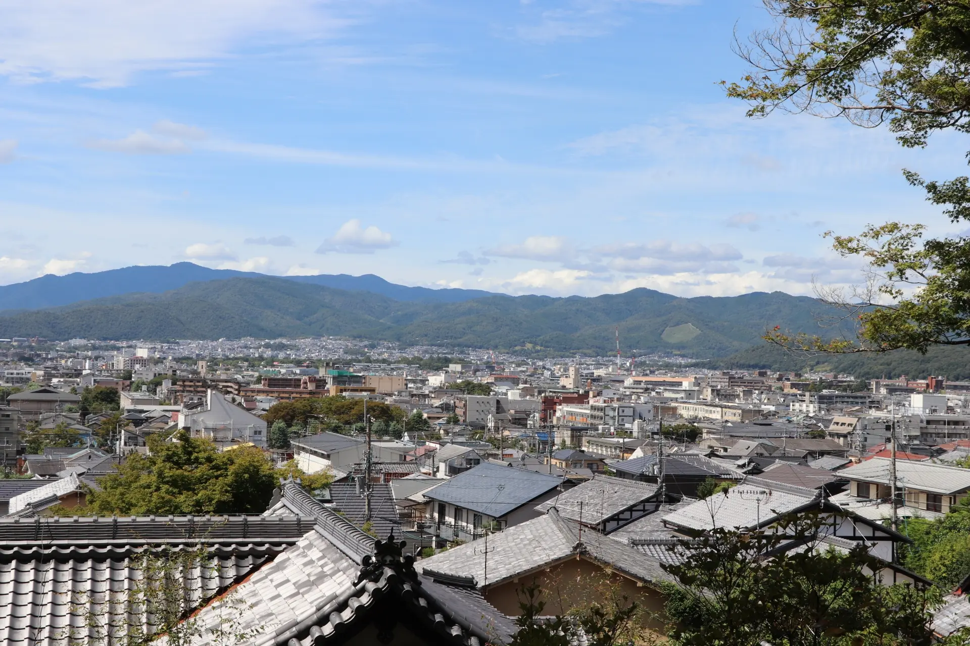 金福寺の高台から望む京都市街の風景